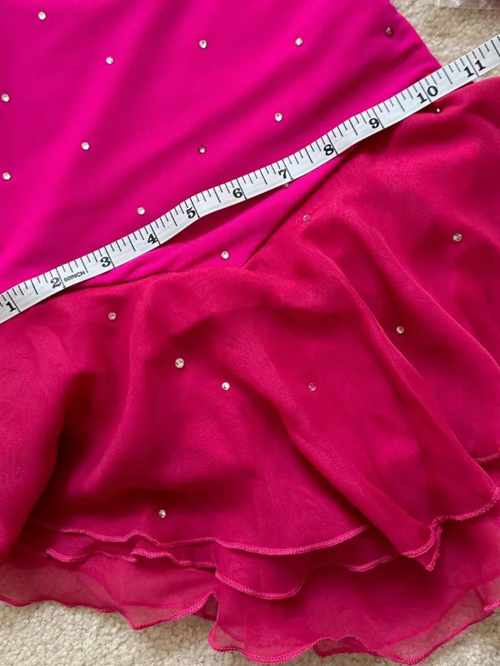 New Pink Crystal Figure Skating Dress Girl 8 (4~6T)